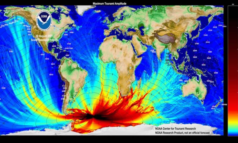 From its origin point in the South Atlantic, the 2021 tsunami sent ripples all over the world.