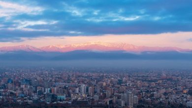 The skyline of Santiago de Chile, Chile