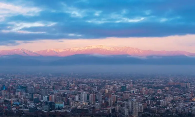 The skyline of Santiago de Chile, Chile