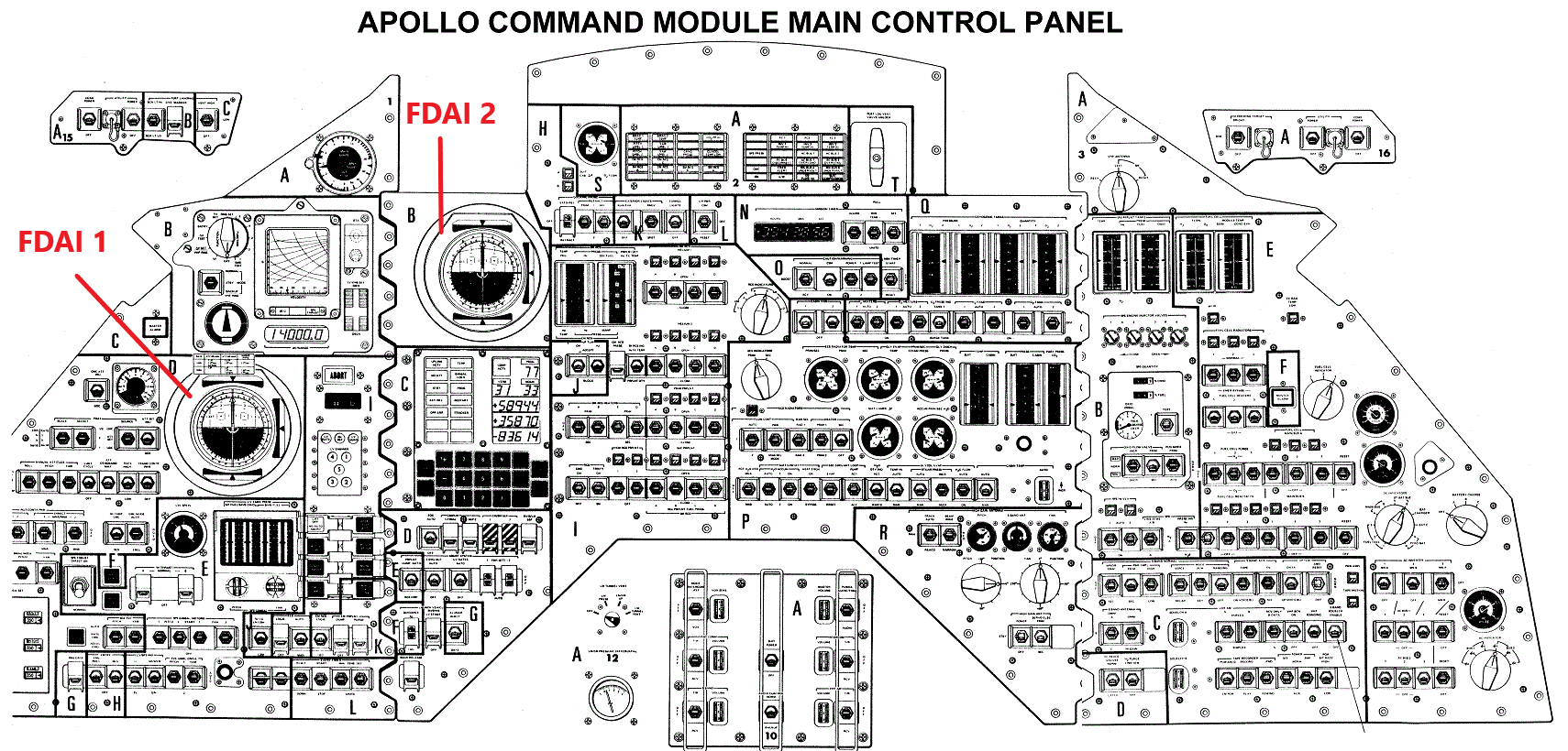 schéma du panneau de commande du module apollo 12